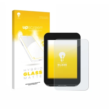 Parte frontale di una confezione del prodotto con il logo del marchio upscreen. Accanto è raffigurato il dispositivo Bikevee B