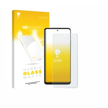 Parte frontale di una confezione del prodotto con il logo del marchio upscreen. Accanto è raffigurato il dispositivo Oppo A5x 