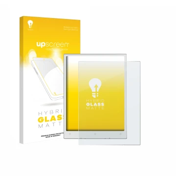 Parte frontale di una confezione del prodotto con il logo del marchio upscreen. Accanto è raffigurato il dispositivo Viwoods A