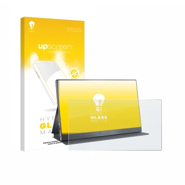 Parte frontale di una confezione del prodotto con il logo del marchio upscreen. Accanto è raffigurato il dispositivo CUIUIC GS