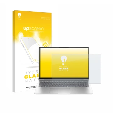 Parte frontale di una confezione del prodotto con il logo del marchio upscreen. Accanto è raffigurato il dispositivo HP EliteB