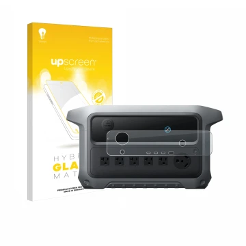 Parte frontale di una confezione del prodotto con il logo del marchio upscreen. Accanto è raffigurato il dispositivo Anker SOL