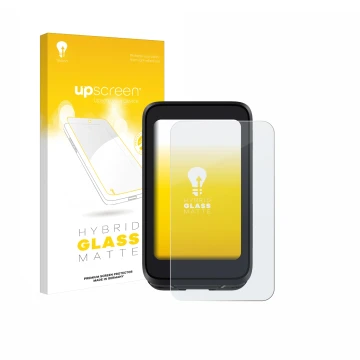 Parte frontale di una confezione del prodotto con il logo del marchio upscreen. Accanto è raffigurato il dispositivo igpsport 