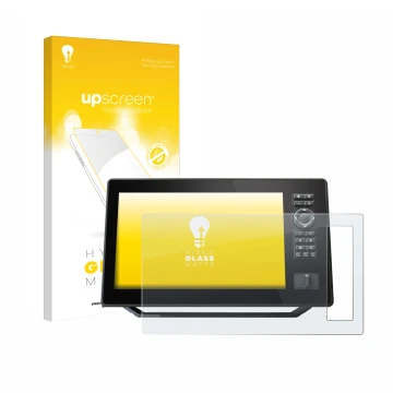 Parte frontale di una confezione del prodotto con il logo del marchio upscreen. Accanto è raffigurato il dispositivo Humminbir