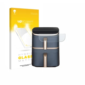 Parte frontale di una confezione del prodotto con il logo del marchio upscreen. Accanto è raffigurato il dispositivo Cosori Tu