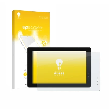 Parte frontale di una confezione del prodotto con il logo del marchio upscreen. Accanto è raffigurato il dispositivo Lilliput 