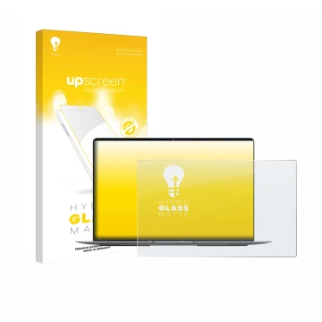 Parte frontale di una confezione del prodotto con il logo del marchio upscreen. Accanto è raffigurato il dispositivo Geekom Ge