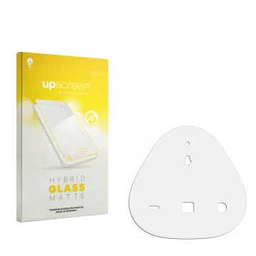 Parte frontale di una confezione del prodotto con il logo del marchio upscreen. Accanto si trova la protezione per lo schermo 