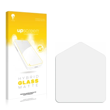 Parte frontale di una confezione del prodotto con il logo del marchio upscreen. Accanto si trova la protezione per lo schermo 