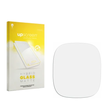 Parte frontale di una confezione del prodotto con il logo del marchio upscreen. Accanto si trova la protezione per lo schermo 