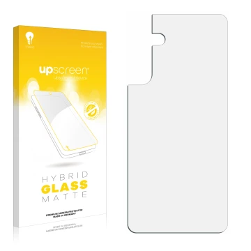 Parte frontale di una confezione del prodotto con il logo del marchio upscreen. Accanto si trova la protezione per lo schermo 