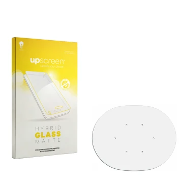 Parte frontale di una confezione del prodotto con il logo del marchio upscreen. Accanto si trova la protezione per lo schermo 