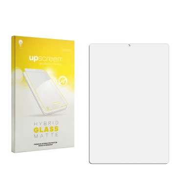 Parte frontale di una confezione del prodotto con il logo del marchio upscreen. Accanto si trova la protezione per lo schermo 