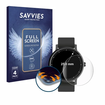 Parte frontale di una confezione del prodotto con il logo del marchio Savvies. Accanto è raffigurato il dispositivo Orologi (C