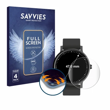 Parte frontale di una confezione del prodotto con il logo del marchio Savvies. Accanto è raffigurato il dispositivo Orologi (C