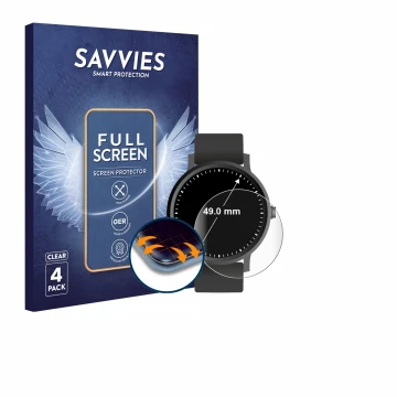 Parte frontale di una confezione del prodotto con il logo del marchio Savvies. Accanto è raffigurato il dispositivo Orologi (C