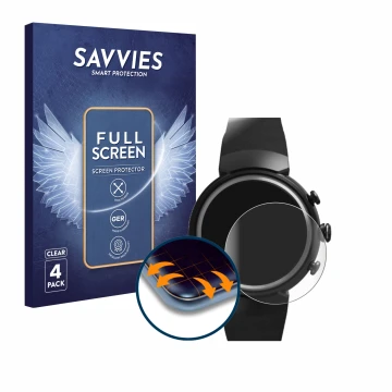 Parte frontale di una confezione del prodotto con il logo del marchio Savvies. Accanto è raffigurato il dispositivo ASUS ZenWa