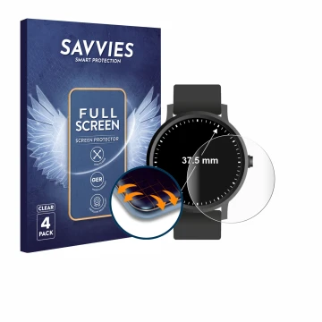 Parte frontale di una confezione del prodotto con il logo del marchio Savvies. Accanto è raffigurato il dispositivo Orologi (C