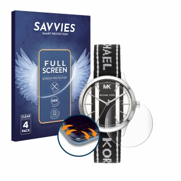 Parte frontale di una confezione del prodotto con il logo del marchio Savvies. Accanto è raffigurato il dispositivo Michael Ko