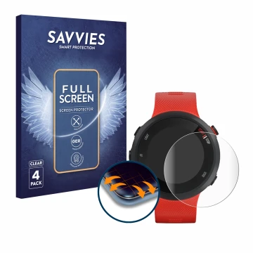Parte frontale di una confezione del prodotto con il logo del marchio Savvies. Accanto è raffigurato il dispositivo Garmin For