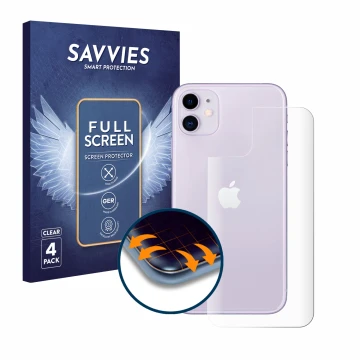 Parte frontale di una confezione del prodotto con il logo del marchio Savvies. Accanto è raffigurato il dispositivo Apple iPho