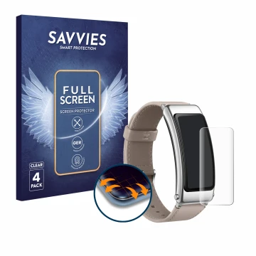 Parte frontale di una confezione del prodotto con il logo del marchio Savvies. Accanto è raffigurato il dispositivo Huawei Tal