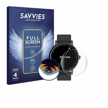 Parte frontale di una confezione del prodotto con il logo del marchio Savvies. Accanto è raffigurato il dispositivo Orologi (C