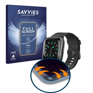 Parte frontale di una confezione del prodotto con il logo del marchio Savvies. Accanto è raffigurato il dispositivo Aikela 205