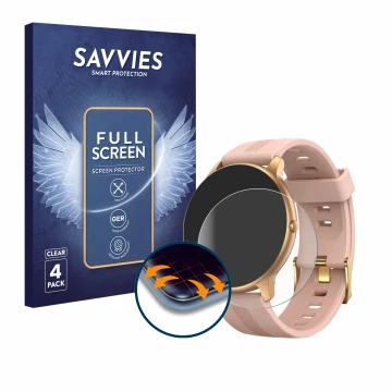 Parte frontale di una confezione del prodotto con il logo del marchio Savvies. Accanto è raffigurato il dispositivo AGPtek LW1