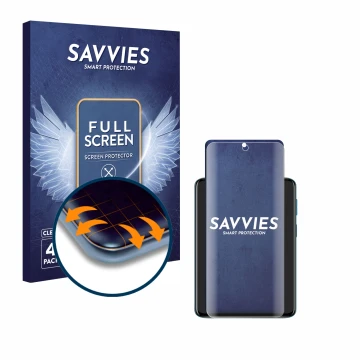 Parte frontale di una confezione del prodotto con il logo del marchio Savvies. Accanto è raffigurato il dispositivo Motorola M