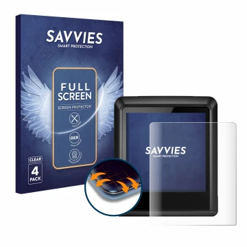 Parte frontale di una confezione del prodotto con il logo del marchio Savvies. Accanto è raffigurato il dispositivo Bosch Intu