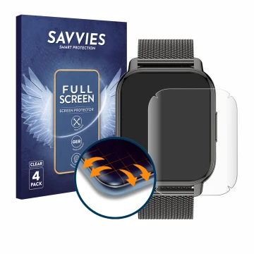 Parte frontale di una confezione del prodotto con il logo del marchio Savvies. Accanto è raffigurato il dispositivo Popglory P