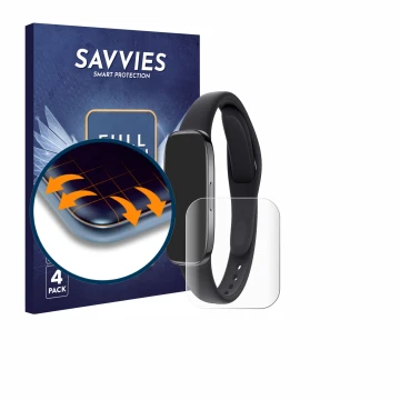 Parte frontale di una confezione del prodotto con il logo del marchio Savvies. Accanto è raffigurato il dispositivo Xiaomi Red