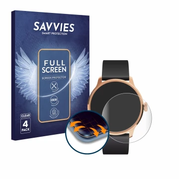 Parte frontale di una confezione del prodotto con il logo del marchio Savvies. Accanto è raffigurato il dispositivo Withings S