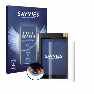 Parte frontale di una confezione del prodotto con il logo del marchio Savvies. Accanto è raffigurato il dispositivo Surfans F2