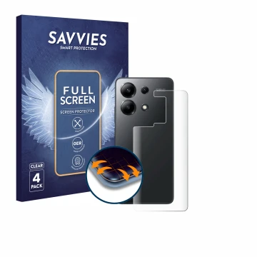 Parte frontale di una confezione del prodotto con il logo del marchio Savvies. Accanto è raffigurato il dispositivo Xiaomi Red