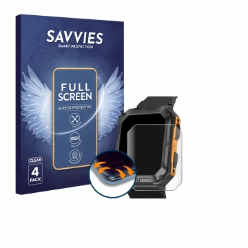 Parte frontale di una confezione del prodotto con il logo del marchio Savvies. Accanto è raffigurato il dispositivo Stahlgear 