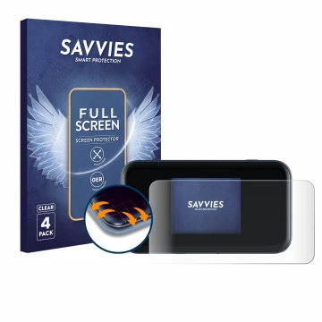 Parte frontale di una confezione del prodotto con il logo del marchio Savvies. Accanto è raffigurato il dispositivo ZTE MU5002