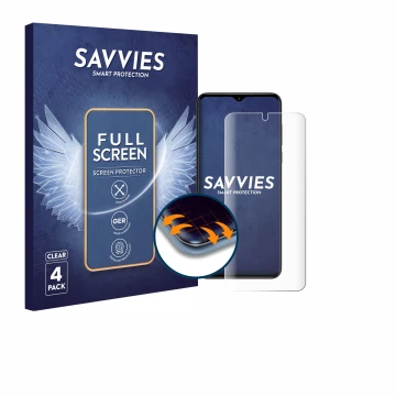 Parte frontale di una confezione del prodotto con il logo del marchio Savvies. Accanto è raffigurato il dispositivo ZTE Nubia 