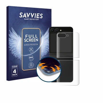 Parte frontale di una confezione del prodotto con il logo del marchio Savvies. Accanto è raffigurato il dispositivo Samsung Ga