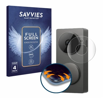 Parte frontale di una confezione del prodotto con il logo del marchio Savvies. Accanto è raffigurato il dispositivo Aqara Hub 