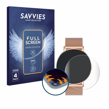 Parte frontale di una confezione del prodotto con il logo del marchio Savvies. Accanto è raffigurato il dispositivo Levowatch 