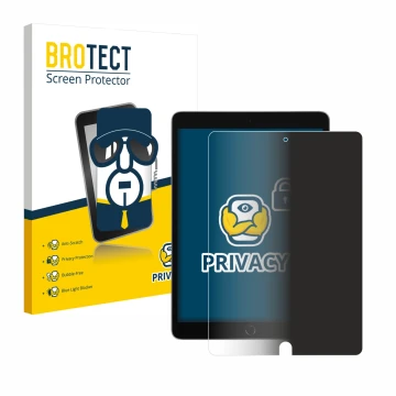 Parte frontale di una confezione del prodotto con il logo del marchio BROTECT. Accanto è raffigurato il dispositivo Apple iPad