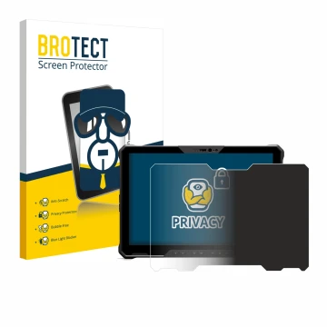 Parte frontale di una confezione del prodotto con il logo del marchio BROTECT. Accanto è raffigurato il dispositivo Dell Latit