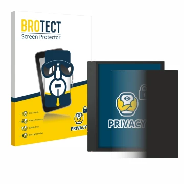 Parte frontale di una confezione del prodotto con il logo del marchio BROTECT. Accanto è raffigurato il dispositivo Boox Note 