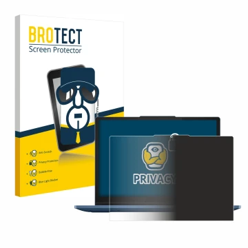 Parte frontale di una confezione del prodotto con il logo del marchio BROTECT. Accanto è raffigurato il dispositivo Lenovo Ide