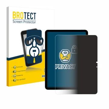 Parte frontale di una confezione del prodotto con il logo del marchio BROTECT. Accanto è raffigurato il dispositivo Apple iPad