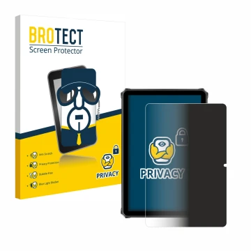 Parte frontale di una confezione del prodotto con il logo del marchio BROTECT. Accanto è raffigurato il dispositivo Oukitel RT