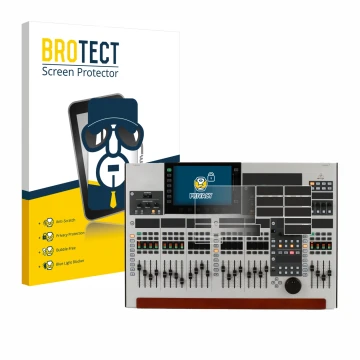 Parte frontale di una confezione del prodotto con il logo del marchio BROTECT. Accanto è raffigurato il dispositivo Behringer 