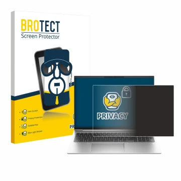 Parte frontale di una confezione del prodotto con il logo del marchio BROTECT. Accanto è raffigurato il dispositivo HP EliteBo